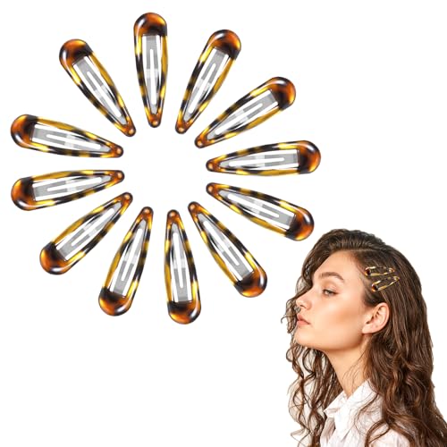 Nogeqi 12 Stück Haarspangen Damen Dünnes Haar, Metall Damen Haarclips Groß, Rutschfest Haarspange Haarklammern Französische In Schildpatt Optik Doppelgriff Snap (Epoxy Turtle) von Nogeqi