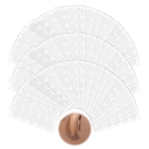 Nogeqi 600 Stück Ohrringe Abkleben Sport Transparente Ohrläppchen Unterstützung Patches Pflaster zum Ohrring Earring Support Patches Schwere Ohrringe Stabilisatoren Reduziert die Belastung der Ohrring von Nogeqi