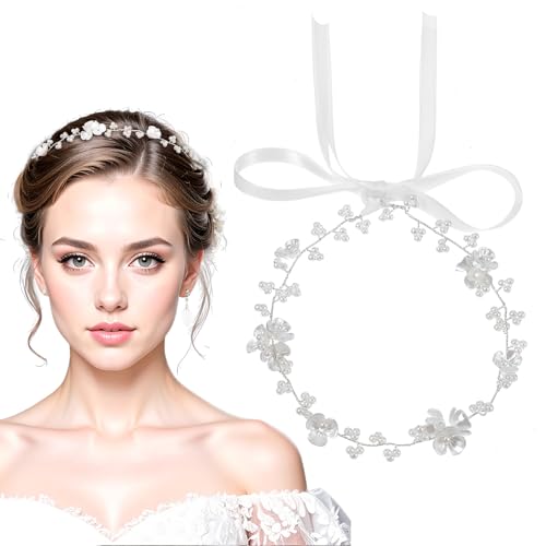 Nogeqi Weiß Blumenkranz Haare Kinder, Perlen Kommunion Haarschmuck Mädchen Hochzeit, Haarreif Kommunion Mädchen Und Braut Elegante Für Damen, Erstkommunion, Prinzessin Kostüm Nogeqi Weiß Blumenkranz Haare Kinder, Perlen Kommunion Haarschmuck Mädchen Hochzeit, Haarreif Kommunion Mädchen Und Braut Elegante Für Damen, Erstkommunion, Prinzessin Kostüm von Nogeqi