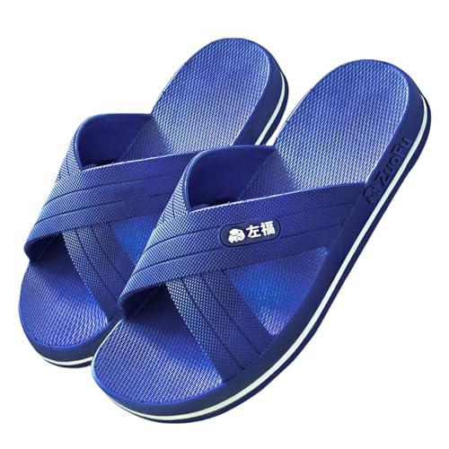 Nogkdyc Hausschuhe Herren Sommer Männerschuhe Extra Große Schuhe Für Hausschuhe Badezimmer Extra Großer Slip-Pantoffeln Dicke Sohle-Kee-Resistente Hausschuhe-Blau-51 von Nogkdyc
