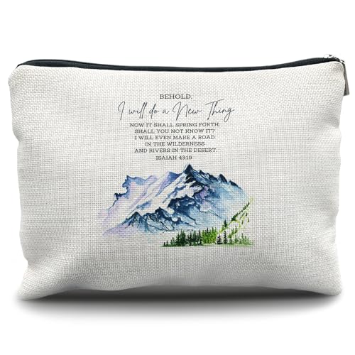 Nogrit Christliche inspirierende Make-up-Tasche, Kosmetiktasche für Frauen, christliches Geschenk für Frauen, Glaube, religiöser Bibelvers, kleine Make-up-Kosmetiktasche für Geldbörse, Jesaja 40:19, von Nogrit