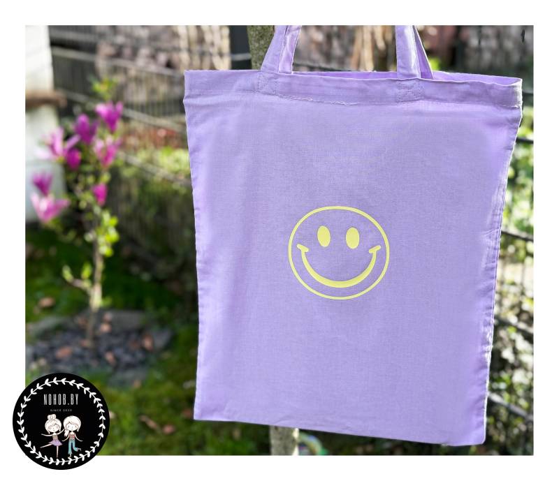 stoffbeutel - Smiley Tote Bag Baumwolltasche Einkaufstasche Mit Neonpink Geschenkverpackung Abschiedsgeschenk -Dankeschön von NohobbyShopDE