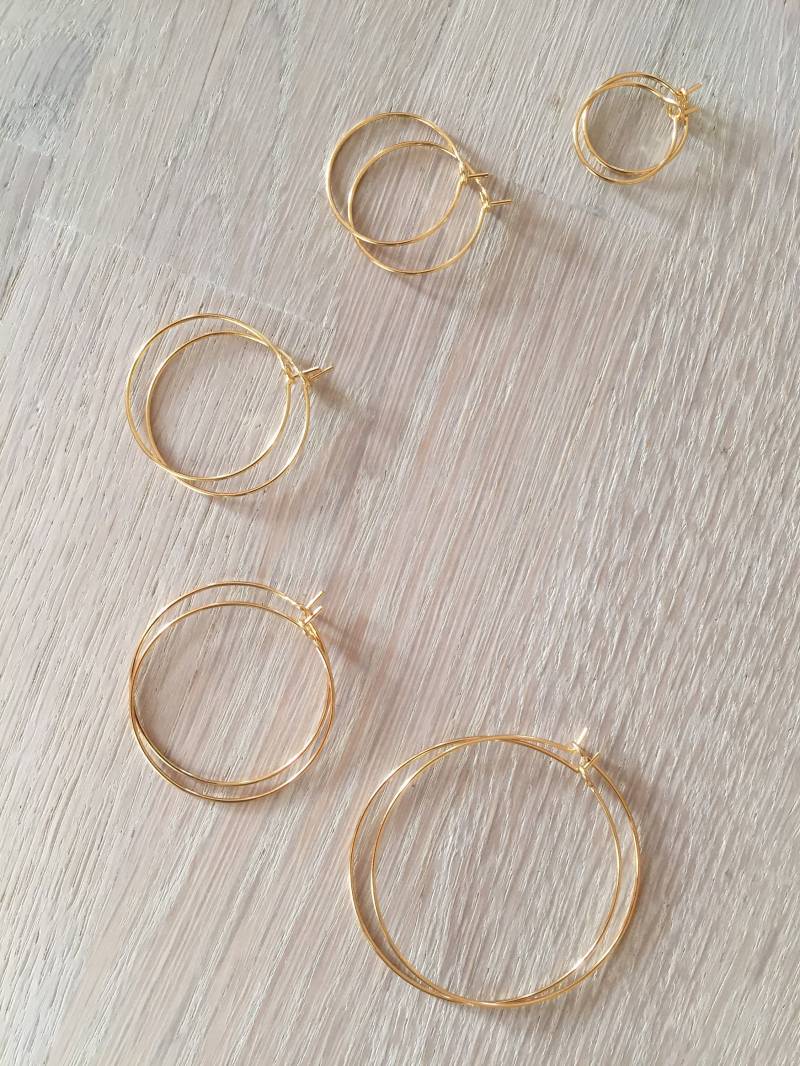 15 Mm Creolen, 24 Karat Vergoldet, 1 Mikron Goldringe, Paar Ohrringe 15 Mm Creolen, 24 Karat Vergoldet, 1 Mikron Goldringe, Paar Ohrringe von NoiiSyFrance