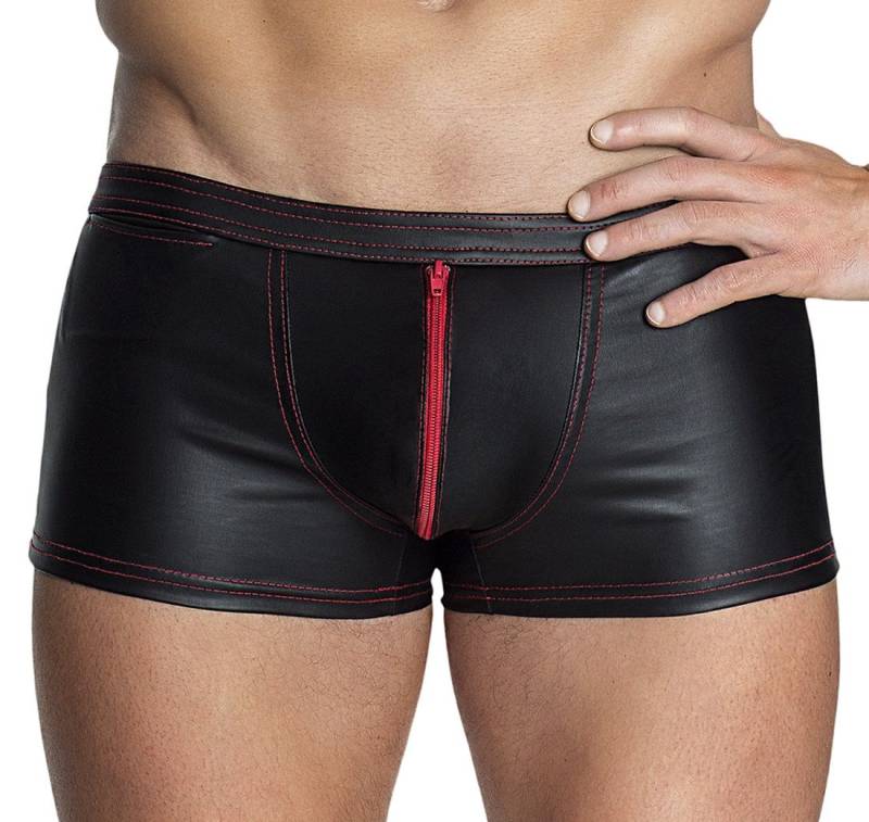 Noir Handmade Men Collection Slip Schwarzer Herren Short aus wetlook Material mit Reißverschluss und Tas von Noir Handmade Men Collection