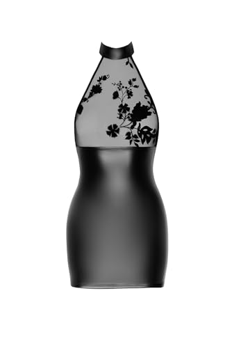 Mini Robe DOS nu Eros F311 Wetlook et Tulle floqué - 3XL - Noir von Noir Handmade