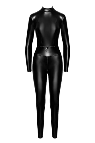Noir Handmade F319 Powerwetlook Catsuit Overall im Powerwetlookl Zip Reißverschlüsse über den Brüsten 2XL von Noir Handmade