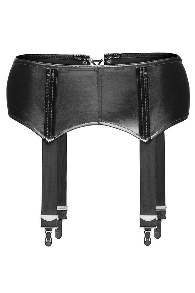 Noir Handmade Strapsgürtel Damen Dessous Wetlook Strapsgürtel schwarz mit Schnürung Strapshalte von Noir Handmade