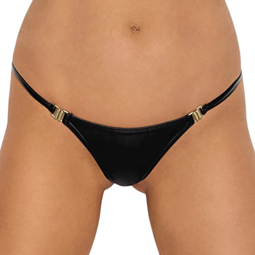 String Stripper Wetlook P008-2X Large - Noir von Noir Handmade