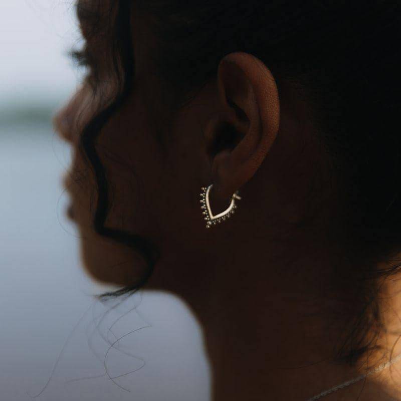 Perlen Chevron | - Creolen Aus 925Er Silber Perlen Chevron | - Creolen Aus 925Er Silber von NoirKala