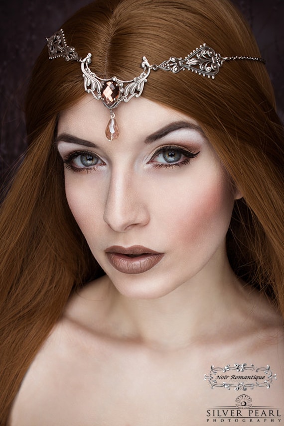 Die Kristall Fee Fantasy Kreise-Gothic Kreist-Silber Kreis-Fantasy Kreis-Gothic Schmuck-Gothic Kreist-Gothic Kopfschmuck von NoirRomantique