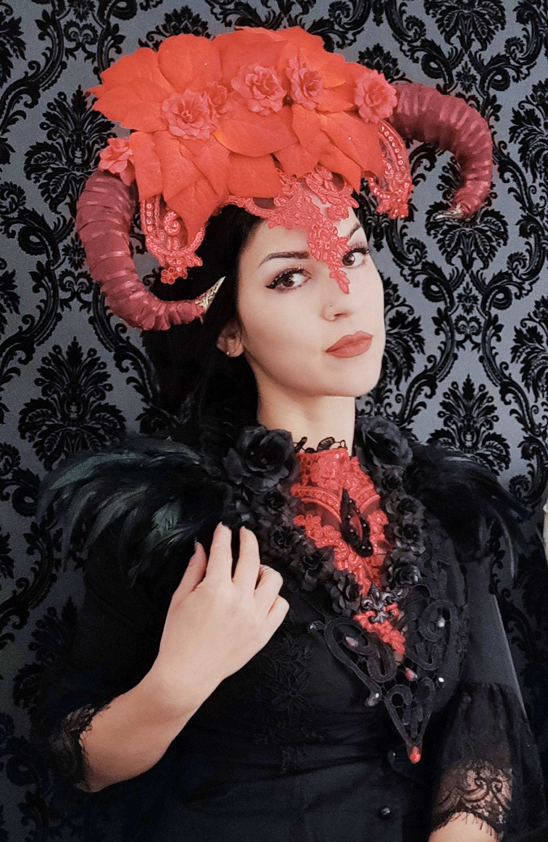 Pandora Gothic Horn Kopfschmuck-Wgt Kopfschmuck-Gothic Stirnband-Headpiece-One Of A Kind von NoirRomantique