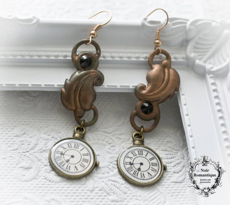 steampunk Vintage Rustikalere Uhren Haken Ohrringe Ohrringe-steampunk Schmuck-Vintage Ohrringe-Schmuck von NoirRomantique