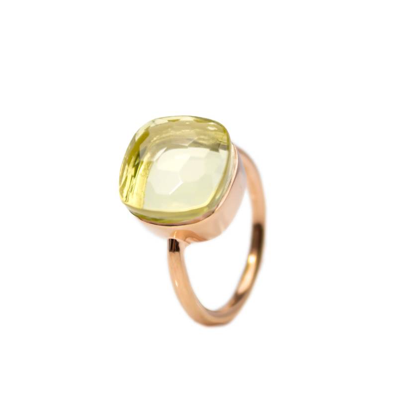 Zitronenquarz Ring Groß - Gelber Stapelring Großer Schlichter Schlichter Bunter April Edelstein Ringe Strahlender von NoisetteJewels