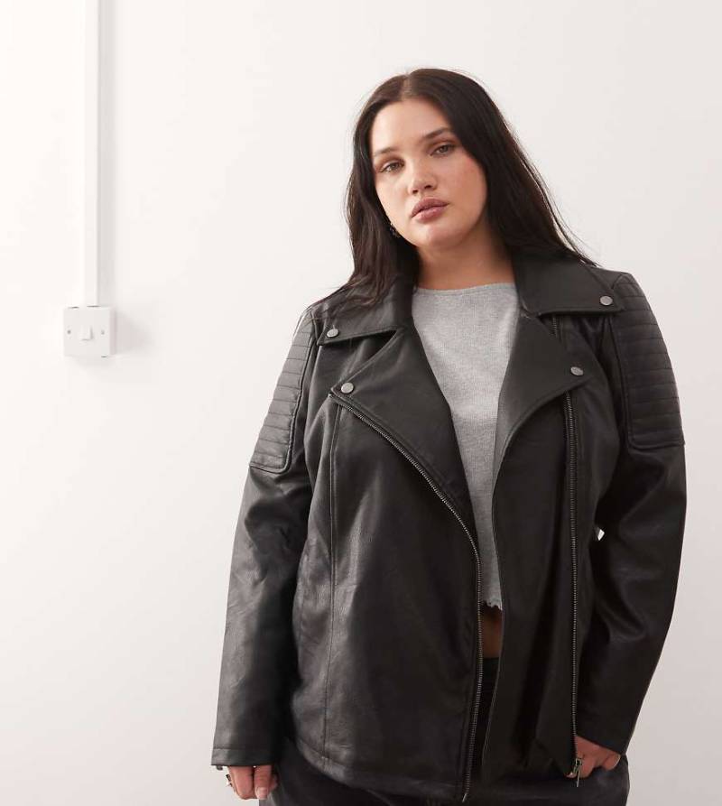 Noisy May Curve - Jacke aus Kunstleder in Schwarz von Noisy May Curve