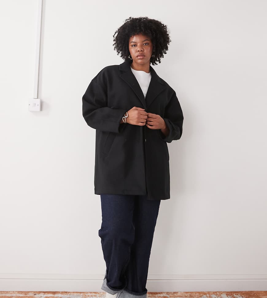Noisy May Curve - Oversize-Jacke in Schwarz mit Kragen Noisy May Curve - Oversize-Jacke in Schwarz mit Kragen von Noisy May Curve