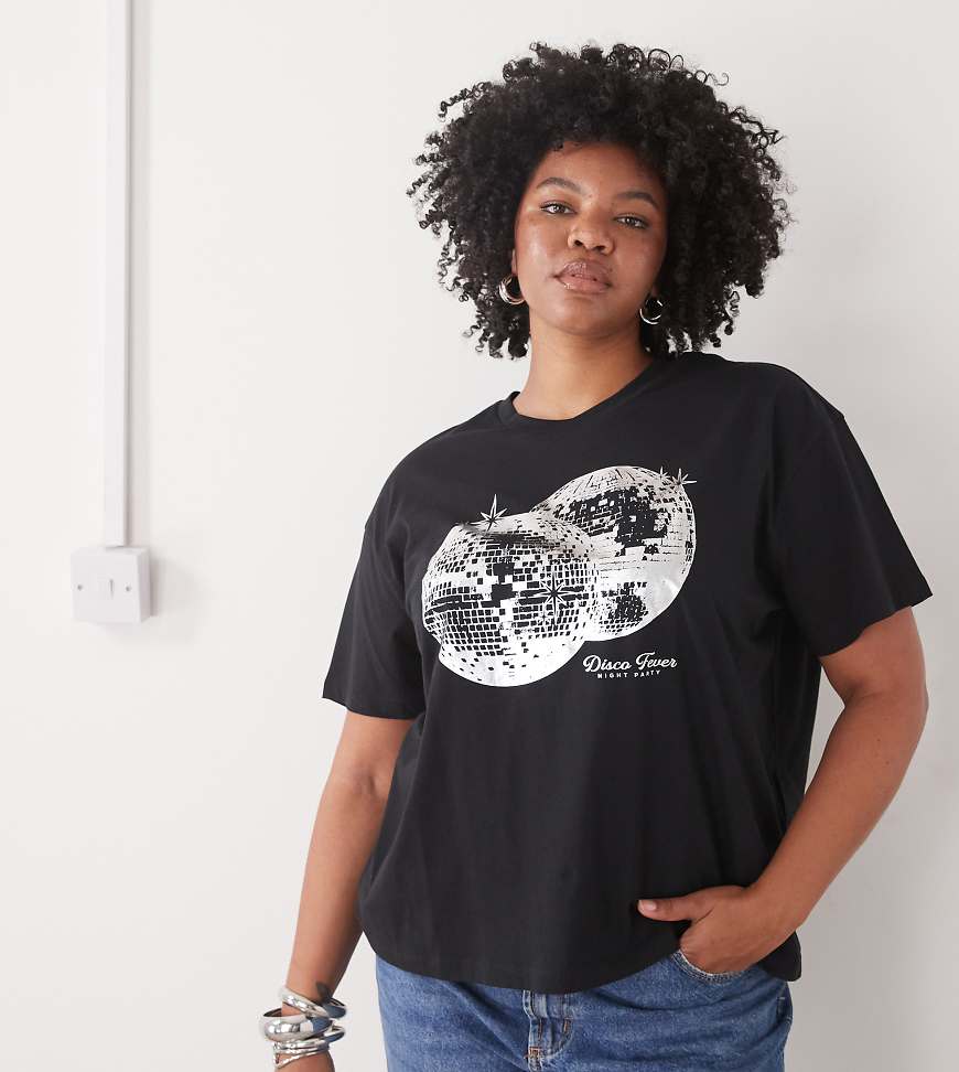Noisy May Curve - T-Shirt in Schwarz mit Discoprint von Noisy May Curve