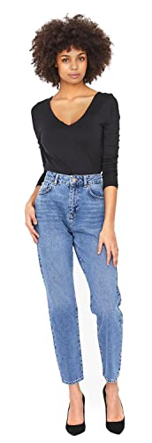 Noisy May NOS DE Damen Nmisabel Hw Ankl Mom Jns Ki018mb Bg Noos Straight Jeans, Blau (Blau Medium Blue Denim), 27W / 32L EU von Noisy may