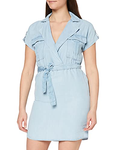 Noisy May NOS DE Damen Nmvera S/S Endi Tencel skjorte kjole noos Kleid, Blau (Light Blue Denim Light Blue Denim), XS EU von Noisy may