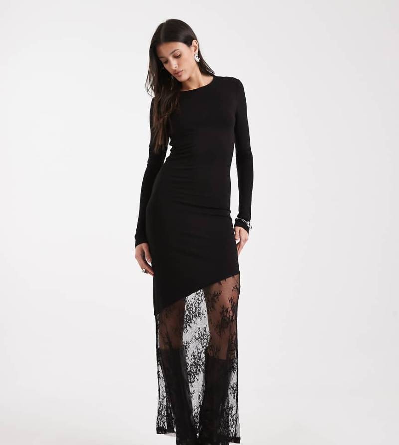 Noisy May Tall - Langärmliges Maxikleid in Schwarz mit Spitzen-Meerjungfrauensaum Noisy May Tall - Langärmliges Maxikleid in Schwarz mit Spitzen-Meerjungfrauensaum von Noisy May Tall