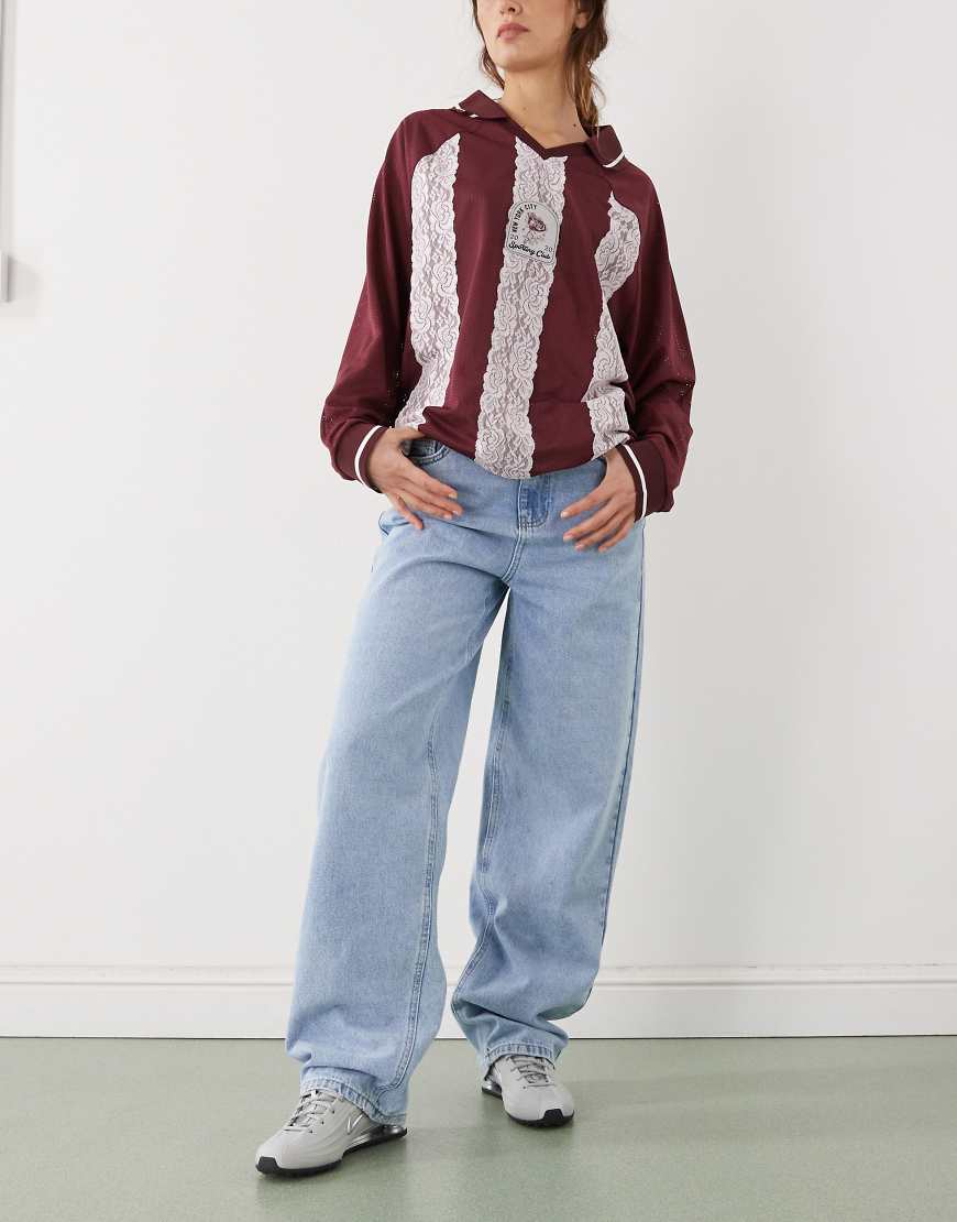 Noisy May - Alexa - Jeans in Hellblau mit mittelhohem Bund und weitem Bein von Noisy May