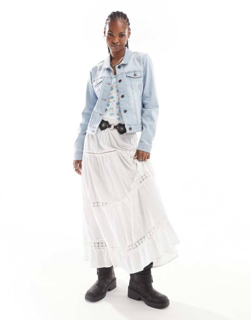 Noisy May - Jeansjacke in verwaschenem Hellblau von Noisy May