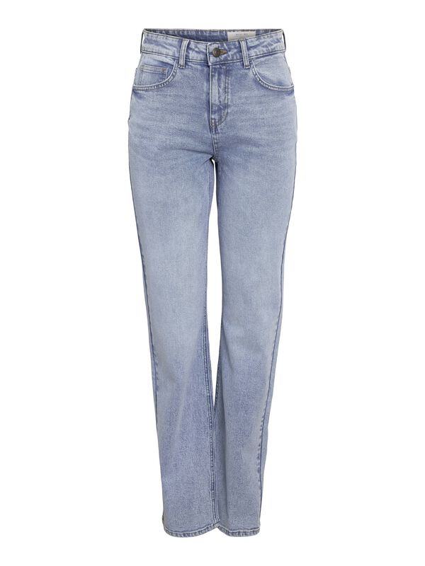 Noisy May Jeans - NMMONICA HW STRAIGHT JEAN AZ359LB NOOS - W26L32 bis W30L34 - für Damen - Größe W28L34 - blau von Noisy May