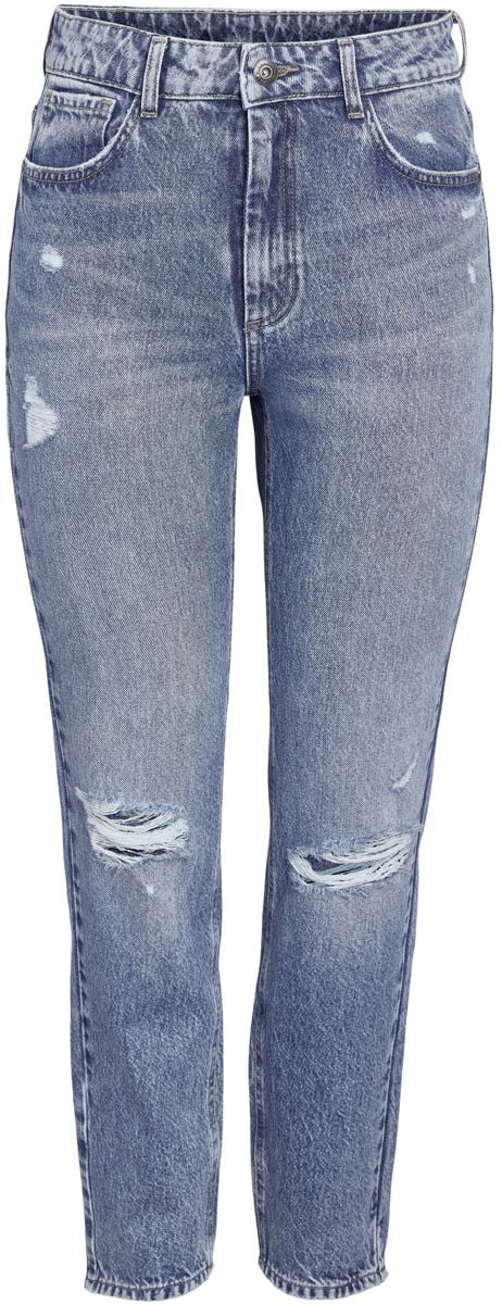 Noisy May Jeans - NMMoni HW ST Ank Dest RGD A7375 MB S - W25L30 bis W26L32 - für Damen - Größe W25L32 - blau von Noisy May