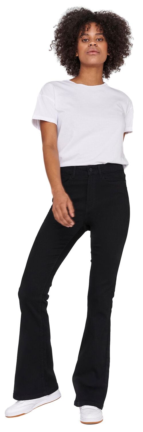 Noisy May Jeans - NMSallie High Waist Flare Jeans - W27L30 bis W31L32 - für Damen - Größe W28L32 - schwarz von Noisy May