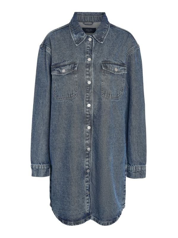 Noisy May Kleid knielang - NMALVA L/S DENIM DRESS AZ351MB FWD NOOS - XS bis S - für Damen - Größe XS - blau von Noisy May