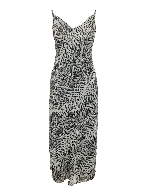 Noisy May Kleid lang - NMAMIRA SINGLET CHIFFON DRESS NOOS - XS bis XL - für Damen - Größe L - schwarz/beige von Noisy May