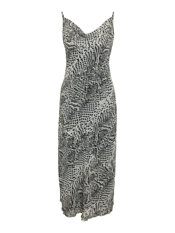 Noisy May Kleid lang - NMAMIRA SINGLET CHIFFON DRESS NOOS - XS bis XL - für Damen - Größe M - schwarz/beige von Noisy May