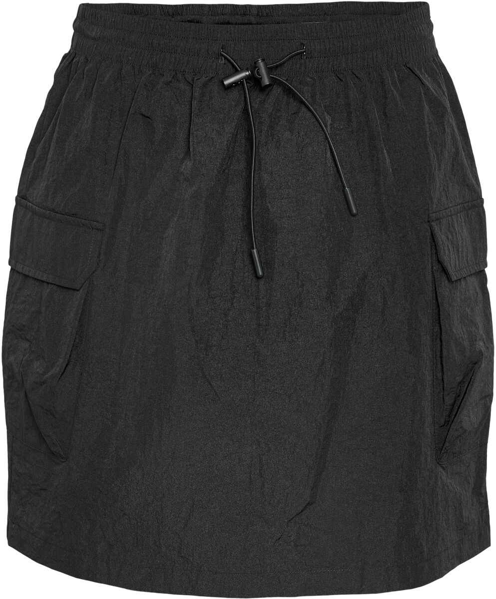 Noisy May Kurzer Rock - NMMolly Cargo HW String Skirt WVN - XS bis XL - für Damen - Größe XS - schwarz von Noisy May