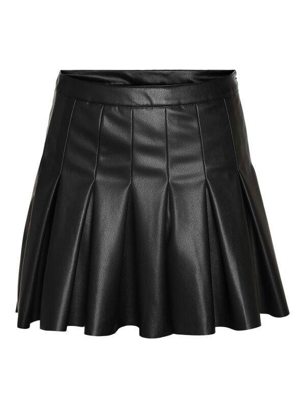 Noisy May Kurzer Rock - NMPAULO HW PLEATED PU MINI SKIRT NOOS - XS bis XL - für Damen - Größe M - schwarz von Noisy May