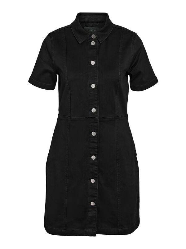 Noisy May Kurzes Kleid - NMNISA S/S SLIM DENIM DRESS VI526BL NOOS - XS bis S - für Damen - Größe XS - schwarz von Noisy May