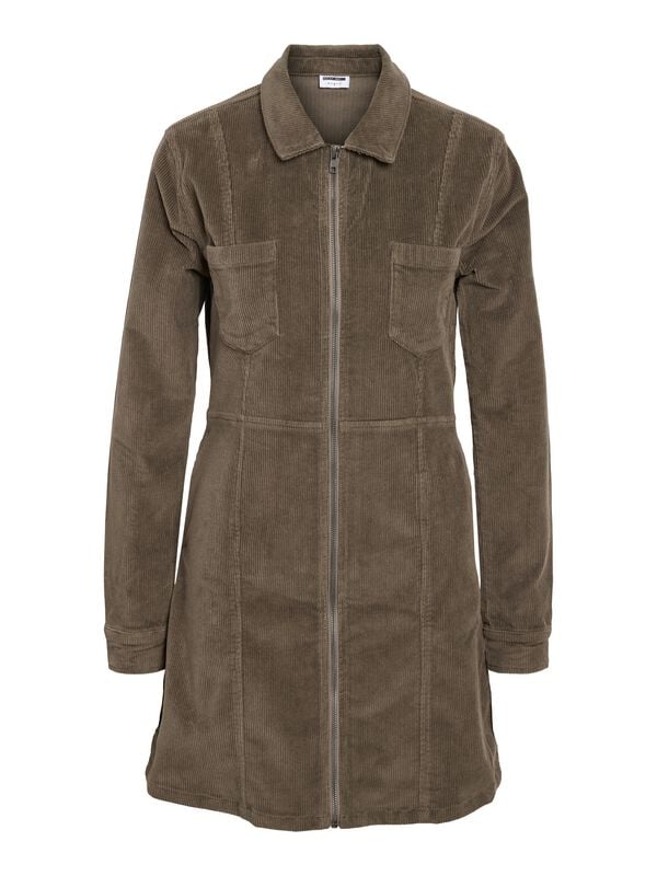 Noisy May Kurzes Kleid - NMNISE SLIM ZIP DRESS COLOR CORDUROY S* - XS bis XL - für Damen - Größe S - braun von Noisy May