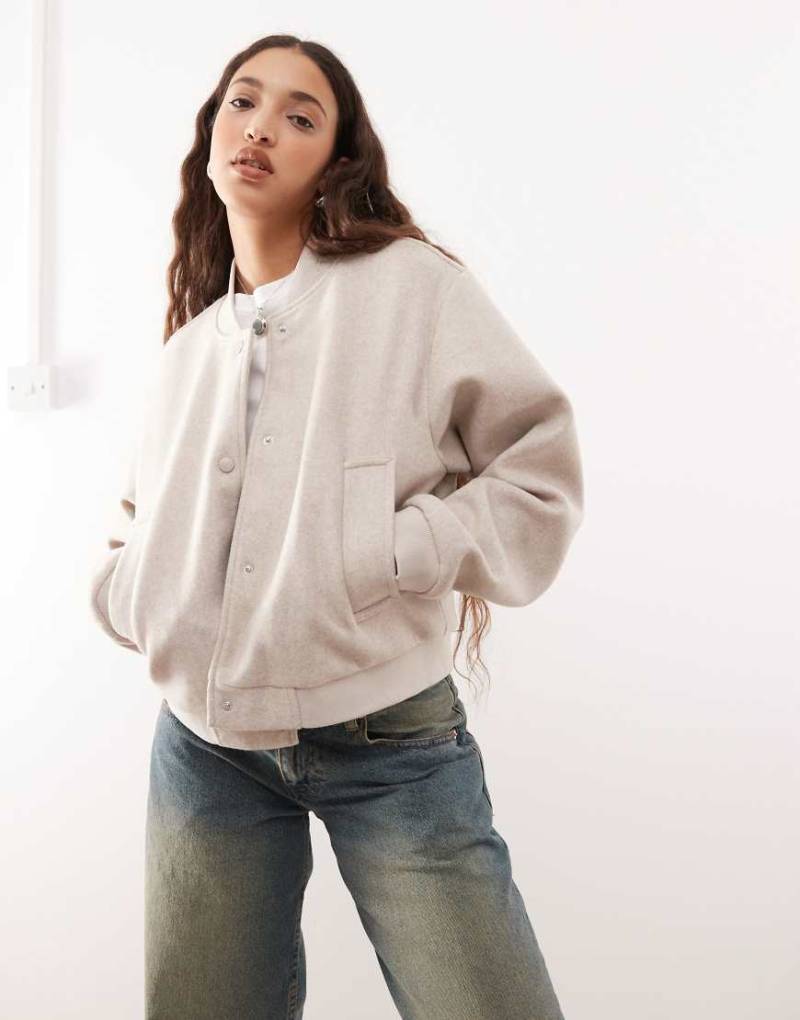 Noisy May - Leichte Bomberjacke in Beige-Neutral von Noisy May