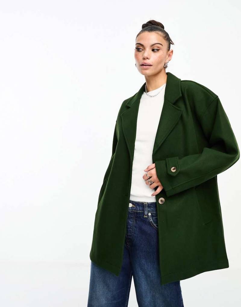 Noisy May - Lockere Blazer-Jacke in Khaki mit Oversize-Schnitt-Grün von Noisy May