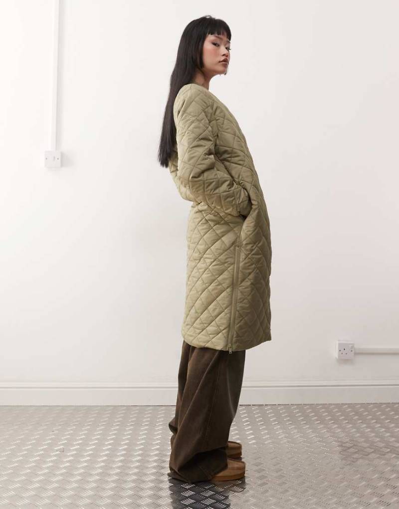 Noisy May - Longline-Steppjacke in Salbeigrün von Noisy May