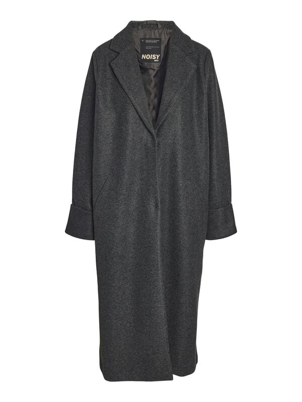 Noisy May NMCADDY L/S LONG COAT FWD NOOS Mantel anthrazit in L von Noisy May