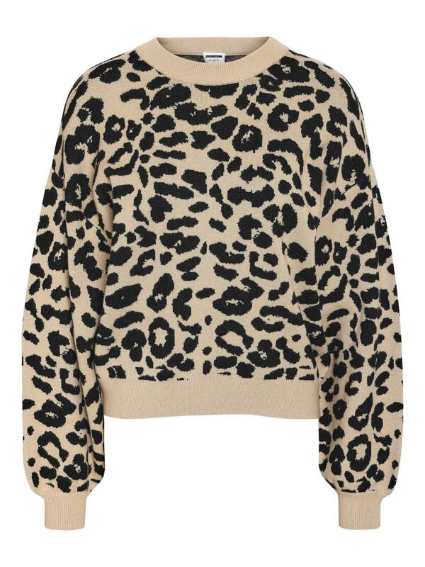 Noisy May NMCHARLOTT L/S O-NECK KNIT FWD NOOS Strickpullover leopard in S von Noisy May