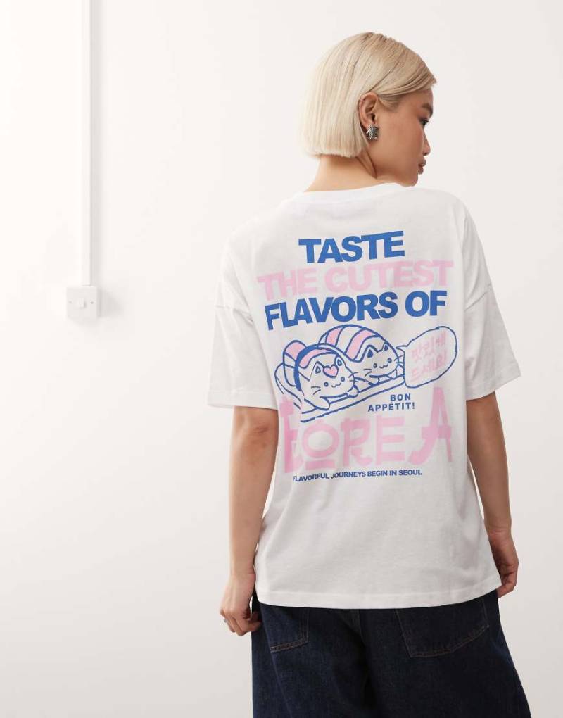 Noisy May - Oversize-T-Shirt in Weiß mit „Sushi"-Print Noisy May - Oversize-T-Shirt in Weiß mit „Sushi"-Print von Noisy May