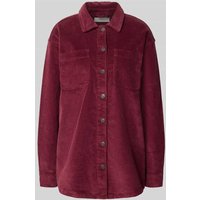 Noisy May Regular Fit Hemdbluse aus Cord mit Brusttaschen Modell 'ALVA' in Dunkelrot, Größe L von Noisy May