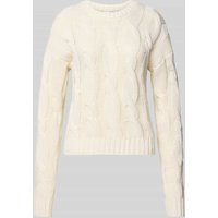 Noisy May Regular Fit Pullover in Strick-Optik Modell 'Finn' in Offwhite, Größe XS von Noisy May
