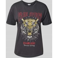 Noisy May Relaxed Fit T-Shirt aus reiner Baumwolle Modell 'Brandy' in Anthrazit, Größe L von Noisy May