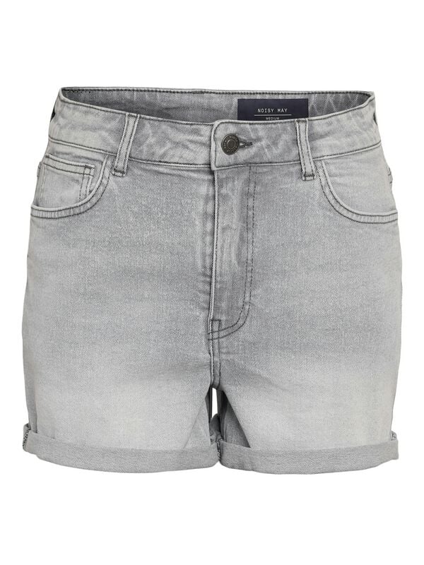 Noisy May Short - NMMONI HW DNM SHORTS AZ277LG NOOS - XS bis XL - für Damen - Größe S - grau von Noisy May