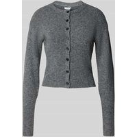 Noisy May Strickjacke mit Rundhalsausschnitt Modell 'NOLA' in Mittelgrau, Größe XL von Noisy May