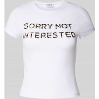 Noisy May T-Shirt mit Statement-Stitching Modell 'KATINKA' in Offwhite, Größe L von Noisy May