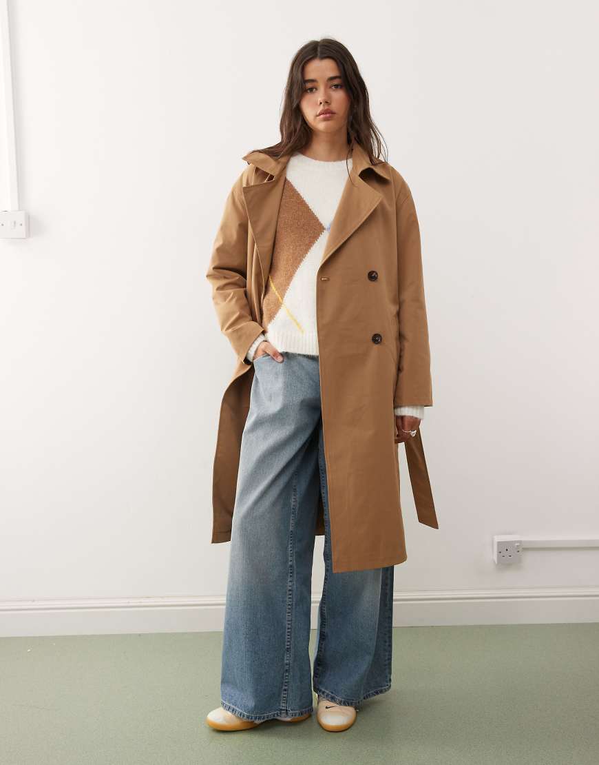 Noisy May - Trenchcoat in Hellbraun-Brown von Noisy May