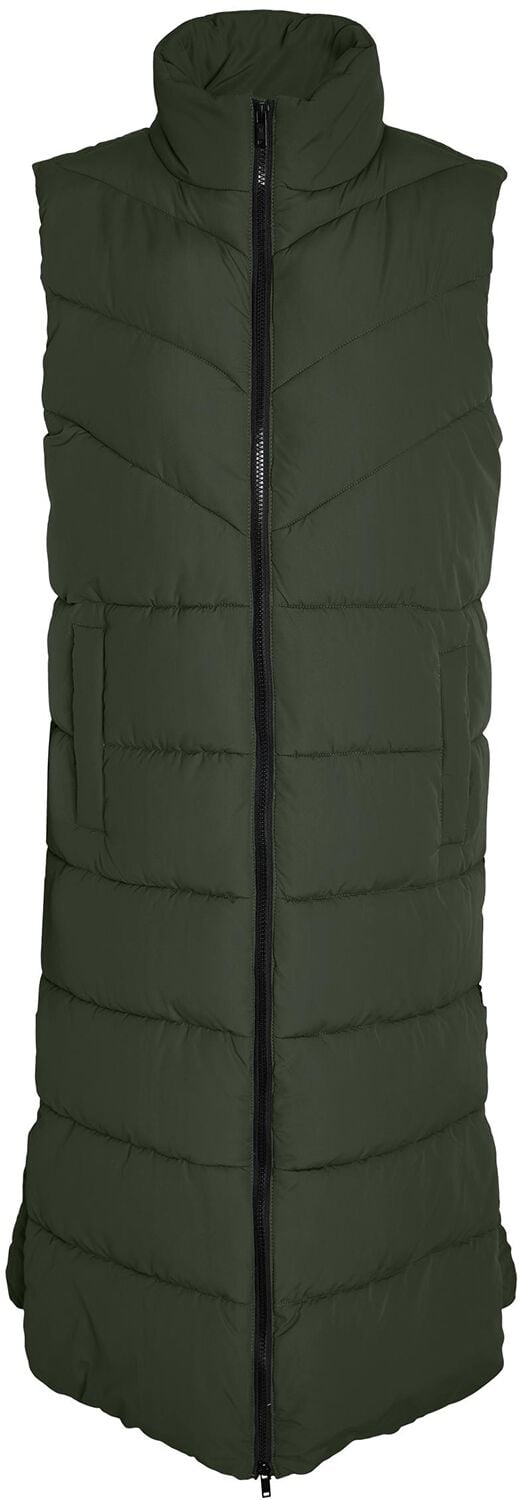 Noisy May Weste - NMDalcon X-Long Vest FWD - XS bis XL - für Damen - Größe XS - grün von Noisy May