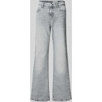Noisy May Wide Leg Jeans im Used-Look Modell 'YOLANDA' in Hellgrau, Größe 26/32 von Noisy May